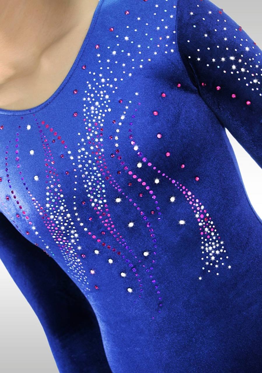 Leotard V705 navy blue/ pink Glitter