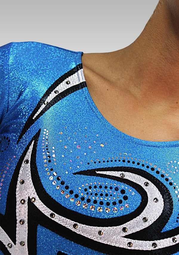 Leotard V687 black/ turchese