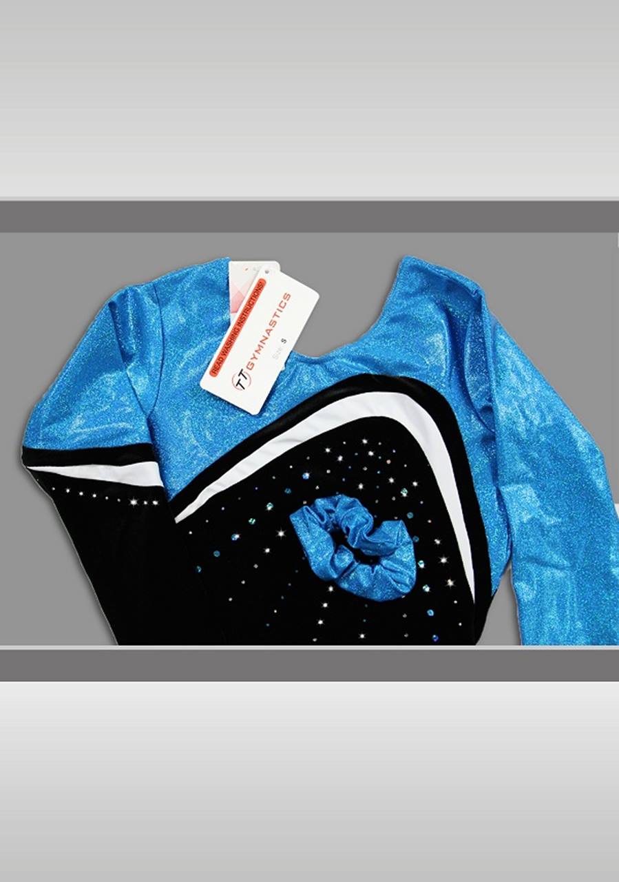 Leotard K783 black turquoise